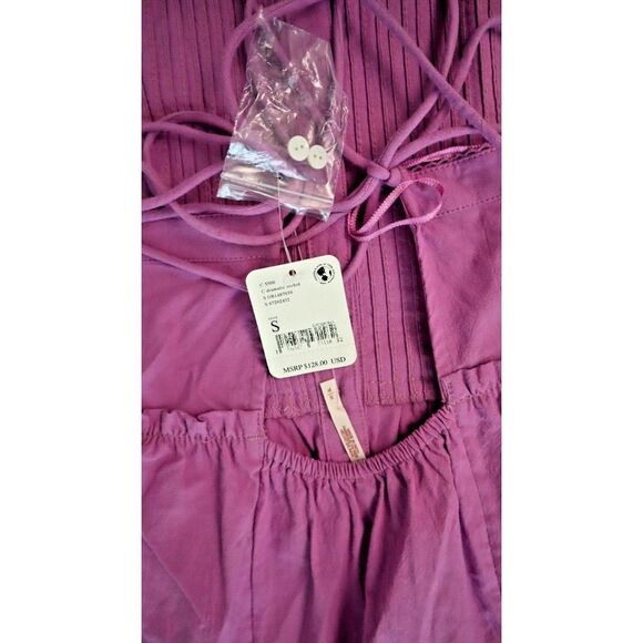 Free People OB1487039 Women's Sz S Purple Cotton Desert Days Mini Dress $128 - Picture 9 of 10